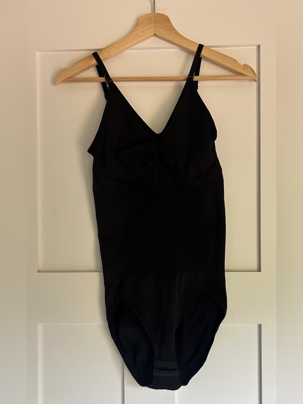 Black One-Piece Bodysuit with Adjustable Straps